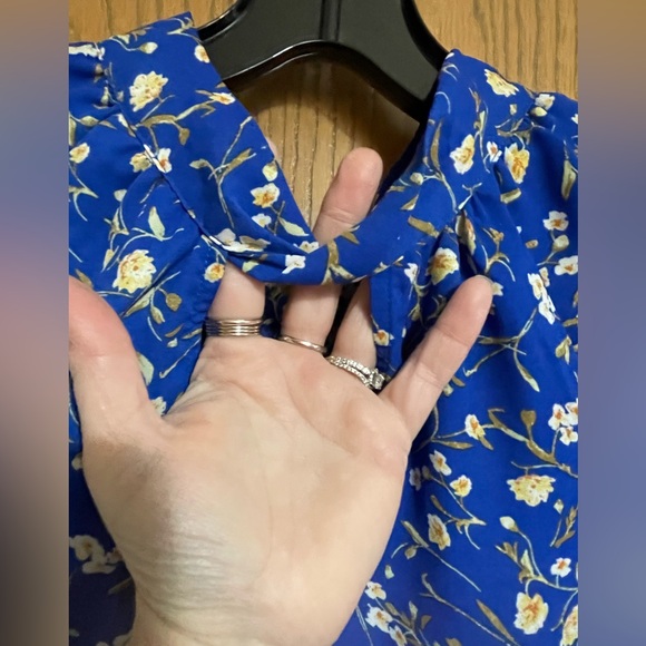 Pleione From Anthropologie Blue Floral Blouse - Picture 3 of 5